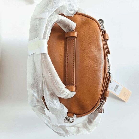NWT REBECCA MINKOFF Hitch Hiker Oblong Moto Caramel Crossbody Handbag MSRP $398 - Picture 13 of 16